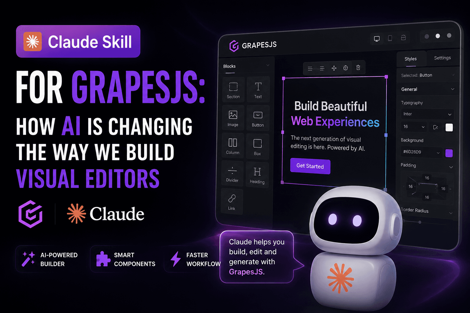 Claude Skill para GrapesJS: Cómo la IA está cambiando la forma en que construimos editores visuales
