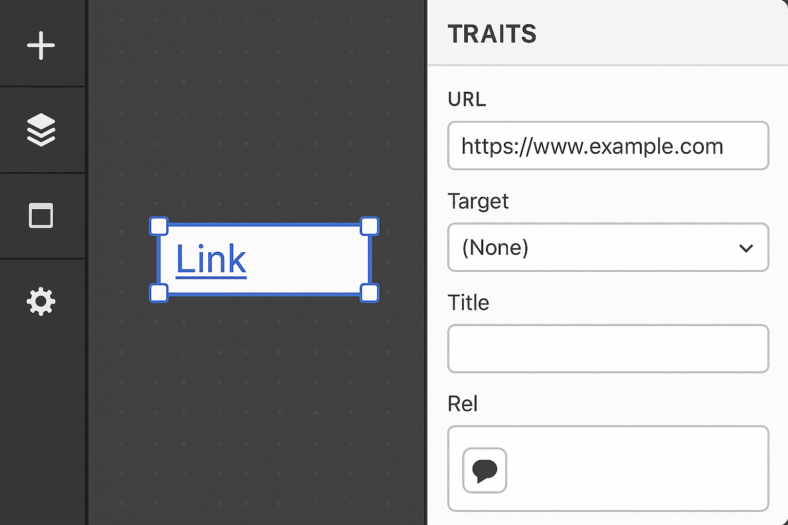GrapesJS Link Component